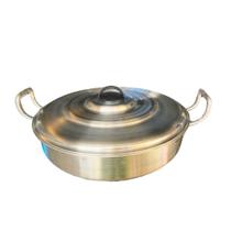 Frigideira Paelleira Tacho Para Cozinha Industrial Restaurante Grande Nº 30 Reforçada Com Tampa e Alças de Alumínio JSD