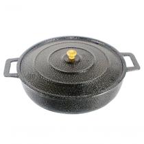 Frigideira Panela Alça De Alumínio Craqueada 36Cm Preto