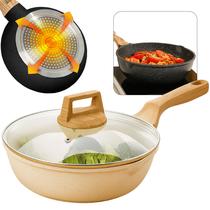 Frigideira Panela Cerâmica Indução 28cm Antiaderente Com Tampa De Vidro Premium Frigideira Panela Cerâmica Indução 28cm Antiaderente Com Tampa De Vidro Premium