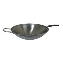 Frigideira Panela Wok Aço Inox Tacho Chinês Funda 38cm 4l