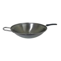 Frigideira Panela Wok Aço Inox Tacho Chinês Funda 38cm 4L1, Frigideira Panela Wok Aço Inox Tacho Chinês Funda 38cm 4L1,