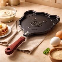 Frigideira Panquequeira Porquinho Divertida Antiaderente 26,5cm Cabo Ergonômico
