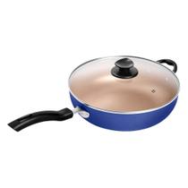Frigideira patolux n 30 wok antiad t. vidro azul Frigideira patolux n 30 wok antiad t. vidro azul