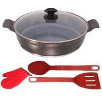 Frigideira Preto Craq Antiaderente Cerâmica TLuva 03 30cm Frigideira Preto Craq Antiaderente Cerâmica TLuva 03 30cm