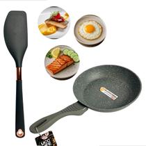 Frigideira Profissional Antiaderente e Espátula Silicone Com Detalhe Metal Rose Gold Fogo e Indução Frigideira Profissional Antiaderente e Espátula Silicone Com Detalhe Metal Rose Gold Fogo e Indução