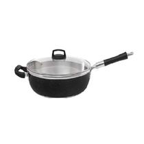 Frigideira Profissional Grande 8,5Litros Tampa De Vidro Temperado