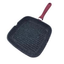Frigideira Quadrada Antiaderente Grill Marble 24x24x4cm Vermelho