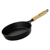 Frigideira redonda Ferro Fundido Com Cabo Madeira - Fundição santana