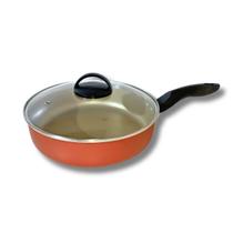 Frigideira Reta 24cm 2,3l Antiaderente Com Tampa De Vidro