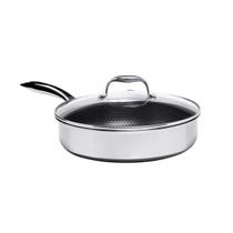 Frigideira Reta C/ Tampa Antiaderente 28cm P/ Indução Aço Inox Cooking Pro Oxford