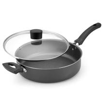 Frigideira Reta Funda Antiaderente C/Tampa De Vidro N.26 Frigideira Reta Funda Antiaderente C/Tampa De Vidro N.26