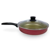 FRIGIDEIRA RETA Nº 20 ANTIADERENTE COM TAMPA DE VIDRO FRIGIDEIRA RETA Nº 20 ANTIADERENTE COM TAMPA DE VIDRO