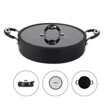 Frigideira Reta Tegame Dom Panela Antiaderente 30cm 4,8L Multiflon Cor Preto Frigideira Reta Tegame Dom Panela Antiaderente 30cm 4,8L Multiflon Cor Preto