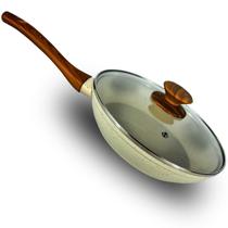 Frigideira Revestimento Cerâmico Antiaderente 24 cm com Tampa de Vidro Frigideira Revestimento Cerâmico Antiaderente 24 cm com Tampa de Vidro