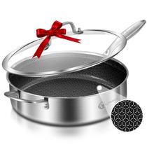 Frigideira sauté LOLYKITCH 6 qt 12" antiaderente tripla camada em aço inox