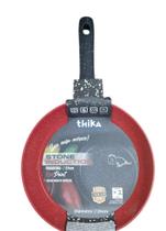 Frigideira Stone 24cm Cabo Soft Touch Gás Indução Vermelha