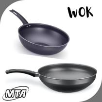 Frigideira Superflon Antiaderente Wok 24 Cm Grafite 2,8L MTA