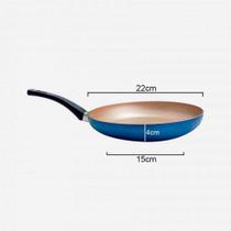Frigideira Teflon Gourmet N22 Azul C/ Creme Arary Frigideira Teflon Gourmet N22 Azul C/ Creme Arary