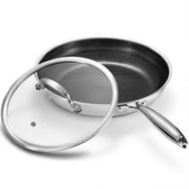 Frigideira Tibbicc 25 cm antiaderente em aço inox com tampa