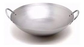 Frigideira tipo chinesa - wok de alumínio.