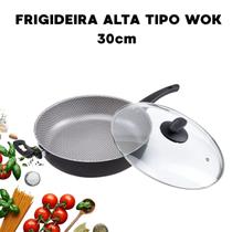Frigideira Tipo Wok Alta 30cm Antiaderente com Tampa Versatilidade e Eficiência na Cozinha Frigideira Tipo Wok Alta 30cm Antiaderente com Tampa Versatilidade e Eficiência na Cozinha
