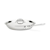 Frigideira totalmente revestida de aço inoxidável D3 de 30 cm com tampa prateada Frigideira totalmente revestida de aço inoxidável D3 de 30 cm com tampa prateada