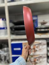 Frigideira tramont. prof alum com tampa de vidro 32cm verm.
