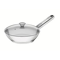 Frigideira Tramontina Allegra em Aço Inox Fundo Triplo e Tampa de Vidro 24 cm 2,1 L Frigideira Tramontina Allegra em Aço Inox Fundo Triplo e Tampa de Vidro 24 cm 2,1 L