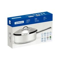 Frigideira tramontina em aço inox fundo triplo com tampa e cabo 20cm 2,1l Frigideira tramontina em aço inox fundo triplo com tampa e cabo 20cm 2,1l