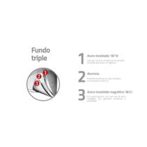 Frigideira Tramontina Professional Rasa em Aço Inox Fundo Triplo com Cabo 26 cm 2,2 L Frigideira Tramontina Professional Rasa em Aço Inox Fundo Triplo com Cabo 26 cm 2,2 L
