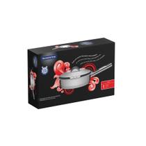 Frigideira Tramontina Solar 20cm 2,1l Em Aço Inox Fundo Triplo Com Tampa E Cabo Tramontina Frigideira Tramontina Solar 20cm 2,1l Em Aço Inox Fundo Triplo Com Tampa E Cabo Tramontina