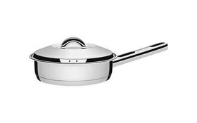 Frigideira Tramontina Solar 20cm 2,1L em Aço Inox Fundo Triplo com Tampa e Cabo Frigideira Tramontina Solar 20cm 2,1L em Aço Inox Fundo Triplo com Tampa e Cabo