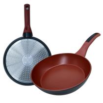 Frigideira Vermelha Antiaderente Ceramic Indução Fundo Triplo 20cm