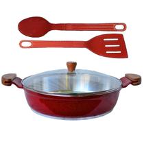 Frigideira Vermelho Alumínio Fundido Usinado Talher03 AM30cm Frigideira Vermelho Alumínio Fundido Usinado Talher03 AM30cm