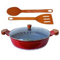 Frigideira Vermelho Antiaderente Cerâmica Talher 05 Am 30Cm