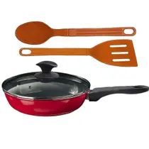 Frigideira Vermelho Antiaderente Cerâmica Talher 05 Cb 16Cm