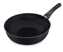 Frigideira Wok 24Cm Alumínio Com Espatula Fortaleza - Preto