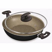 Frigideira Wok 28 cm Preta com Tampa - 113928 - Fortaleza Frigideira Wok 28 cm Preta com Tampa - 113928 - Fortaleza