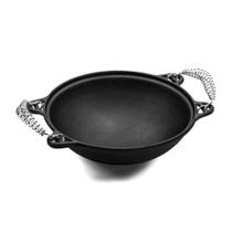 Frigideira Wok Alça de Espiral Ferro Fundido sem Revestimento 36x12CM 6L Panela Mineira Frigideira Wok Alça de Espiral Ferro Fundido sem Revestimento 36x12CM 6L Panela Mineira