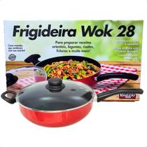 Frigideira Wok Antiaderente 5 Camadas com Tampa de Vidro Saida a Vapor Vieggio 28 cm Frigideira Wok Antiaderente 5 Camadas com Tampa de Vidro Saida a Vapor Vieggio 28 cm