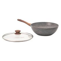 Frigideira Wok Antiaderente Indução Cerâmica 28cm Mimo Style Grafito Cook 4,15L Yakisoba Tampa Vidro Frigideira Wok Antiaderente Indução Cerâmica 28cm Mimo Style Grafito Cook 4,15L Yakisoba Tampa Vidro