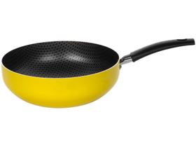 Frigideira Wok Antiaderente Multiflon de Alumínio Color Amarelo 24cm Frigideira Wok Antiaderente Multiflon de Alumínio Color Amarelo 24cm