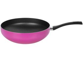 Frigideira Wok Antiaderente Multiflon de Alumínio Color Rosa 28cm