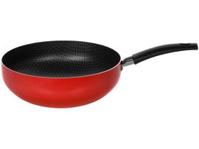 Frigideira Wok Antiaderente Multiflon de Alumínio Color Vermelha 24cm