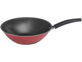 Frigideira Wok Antiaderente Multiflon - de Alumínio com Tampa Essencial Vermelha 24cm