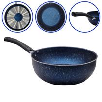 Frigideira Wok Antiaderente N24 Cabo Longo Colore Azul Stone