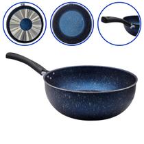 Frigideira Wok Antiaderente N24 Cabo Longo Colore Azul Stone Frigideira Wok Antiaderente N24 Cabo Longo Colore Azul Stone