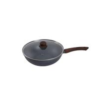 Frigideira Wok Ceramica Indução Com Tampa - Granito 28cm Frigideira Wok Ceramica Indução Com Tampa - Granito 28cm