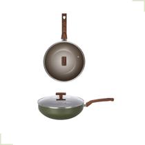 Frigideira Wok Com Tampa Indução 28Cm 4,3lt Antiaderente Multiflon Frigideira Wok Com Tampa Indução 28Cm 4,3lt Antiaderente Multiflon