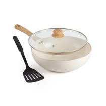 Frigideira Wok De Cerâmica Indução e Gás 28cm Vanilla Mais Espátula